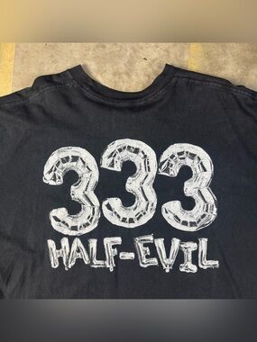 Half Evil T-Shirt Size XXL Oversized Fit Streetwear Skater 333 Metallic Chrome